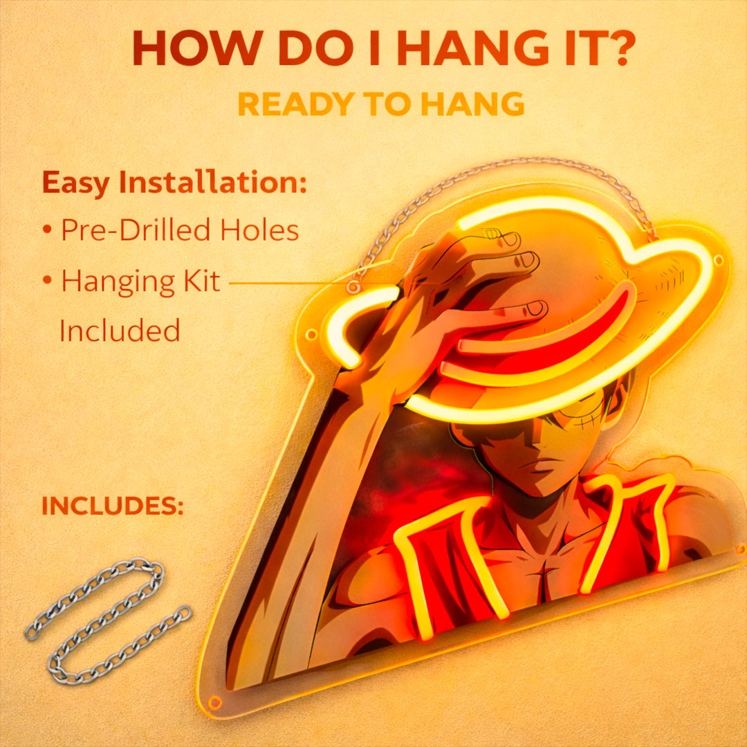 Anime Neon Wall Sign for Room Decor (Pirate Edition)